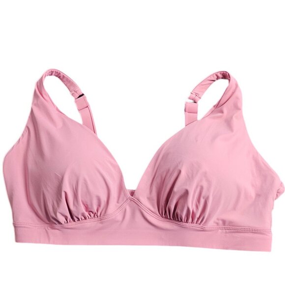 Knix Womens V-Neck Ruched Cup Baby Pink Bikini Top, Size XXL+ Fits 40DDD,40E,40G - Picture 1 of 6